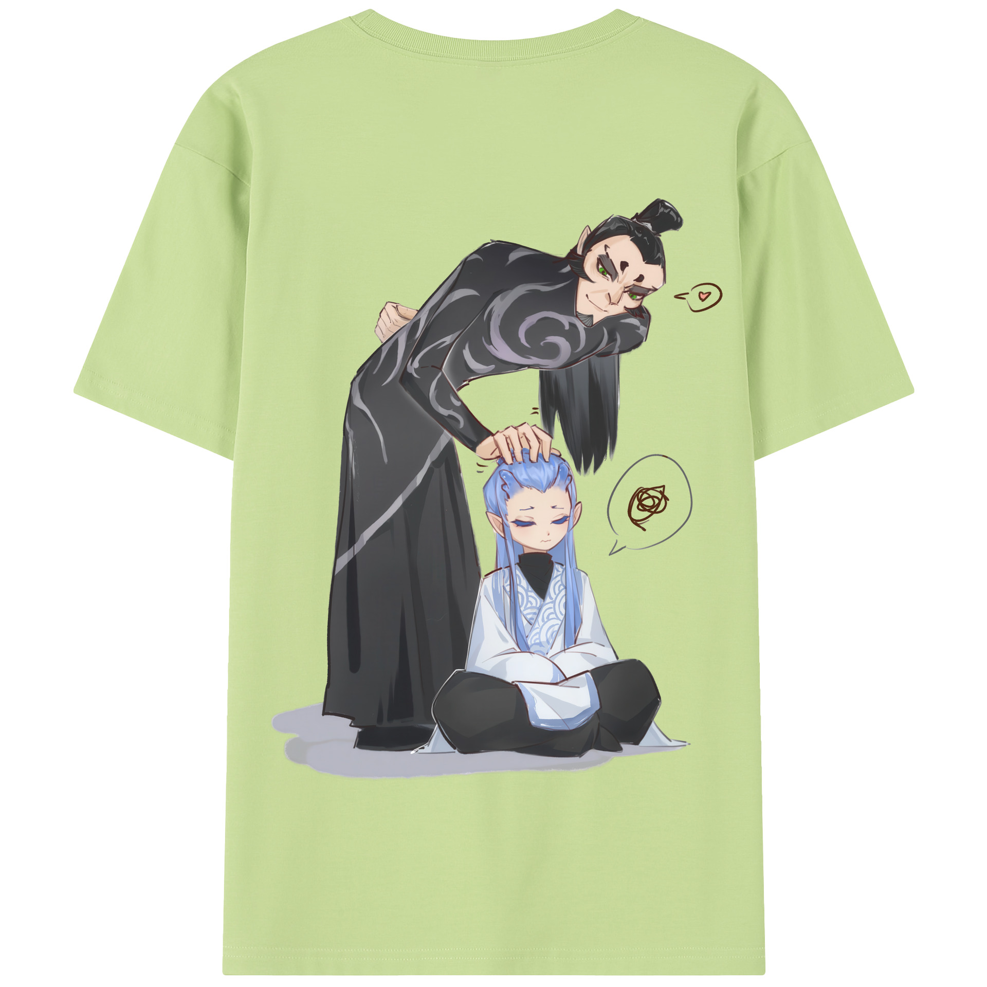 （画像用） Ne Zha 2 ナタ 魔童の大暴れ 綿100％半袖Tシャツ（背面プリント）